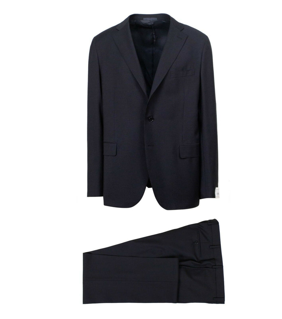 Drop 7 Wool 3 Roll 2 Button Slim Fit - Navy Blue
