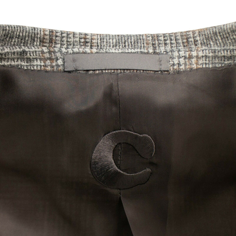Drop 6 Plaid 3 Roll 2 Button Wool Blend Sport Coat - Brown / Gray