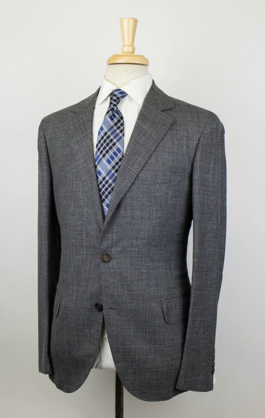 Wool Blend 3 Roll 2 Button Sport Coat - Gray