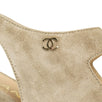 Suede Calfskin Open Toe Sandals - Beige