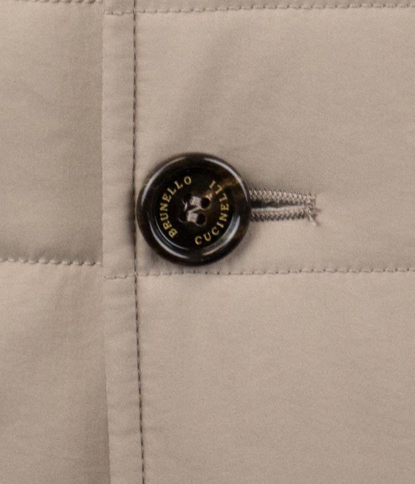 Nylon Puffer Peacoat Jacket - Beige