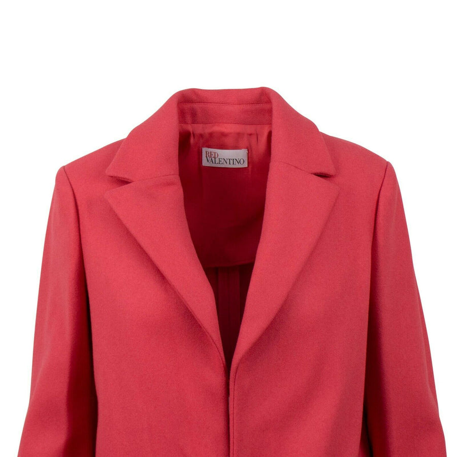 Wool Long Blazer Coat - Coral