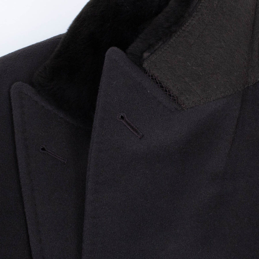 Green Cashmere Double Breasted Wool Classic Fit Coat