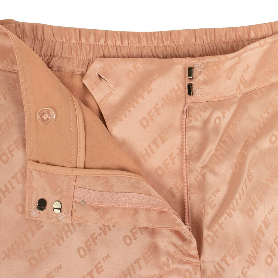 Acetate Blend Monogram Trouser Pants - Nude Pink
