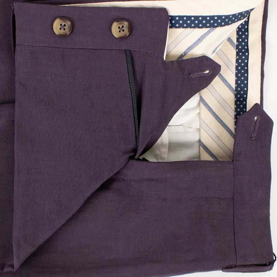 Purple Silk Blend Dress Pants