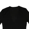 Short Sleeve Deep V Neck Knit T-Shirt - Black