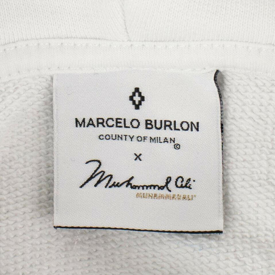 MARCELO BURLON x MUHAMMAD ALI Cotton Ali Chest Hoodie - White