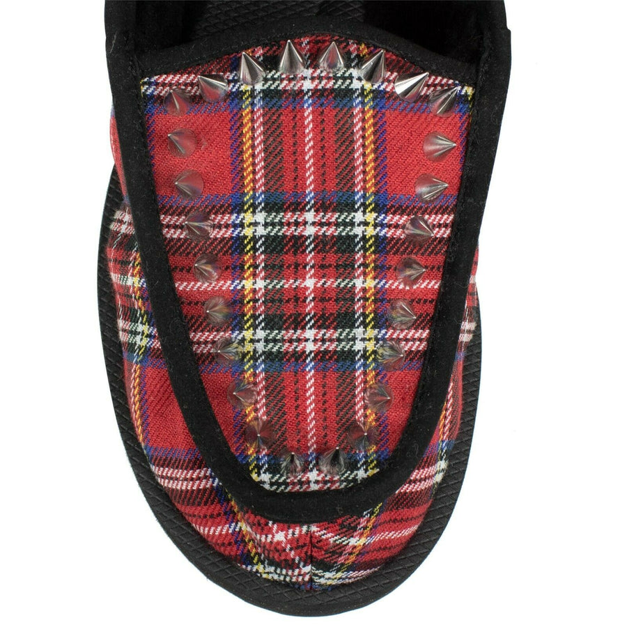 Palm Angels x Suicoke Tartan Studded Slippers - Red