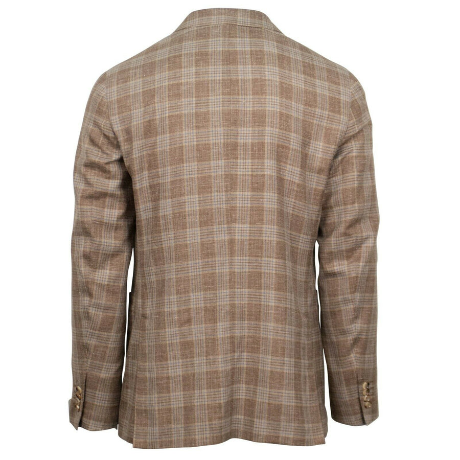 Drop 8 Plaid Wool Blend 3 Button Sport Coat - Brown