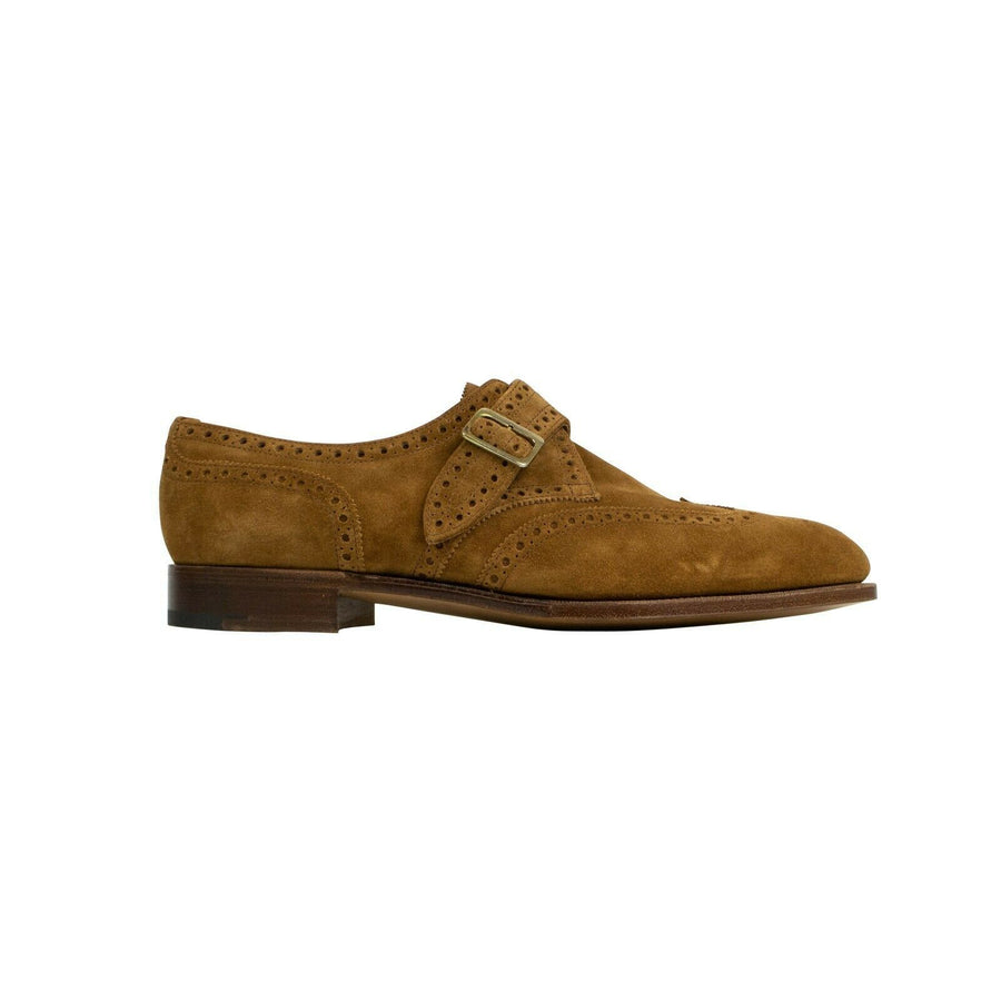 Suede Single Monk Strap Dress Shoes - Brown