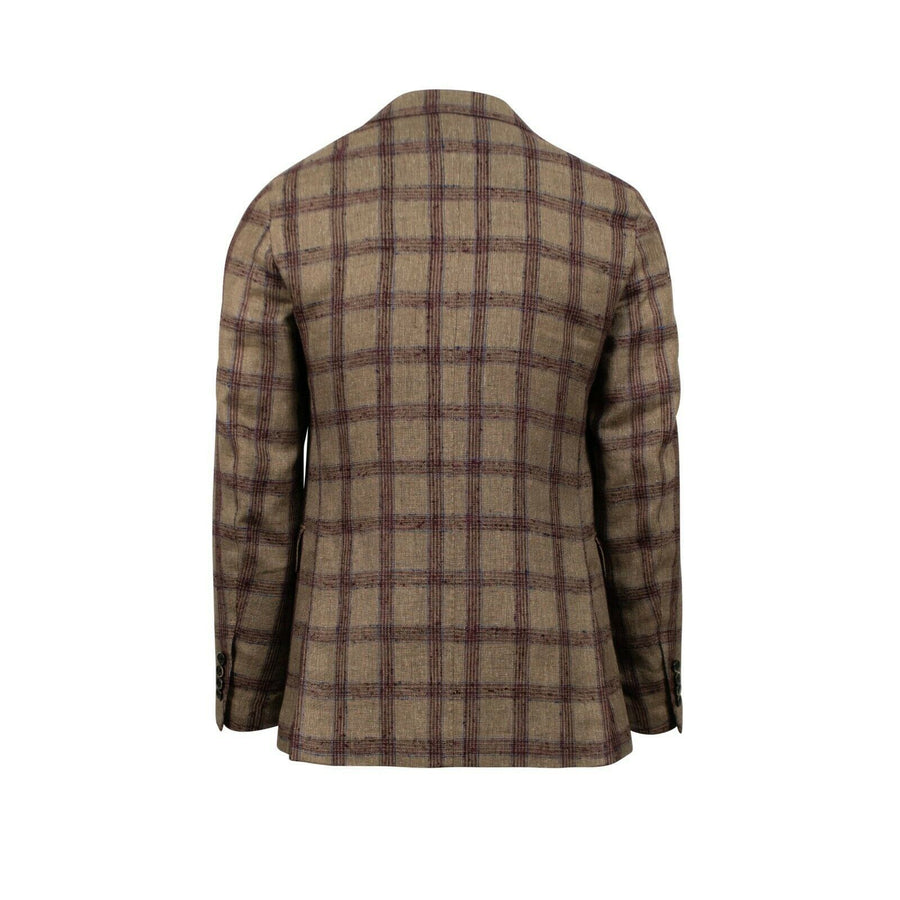 Drop 8 Plaid Silk Blend Two Button Sport Coat - Brown