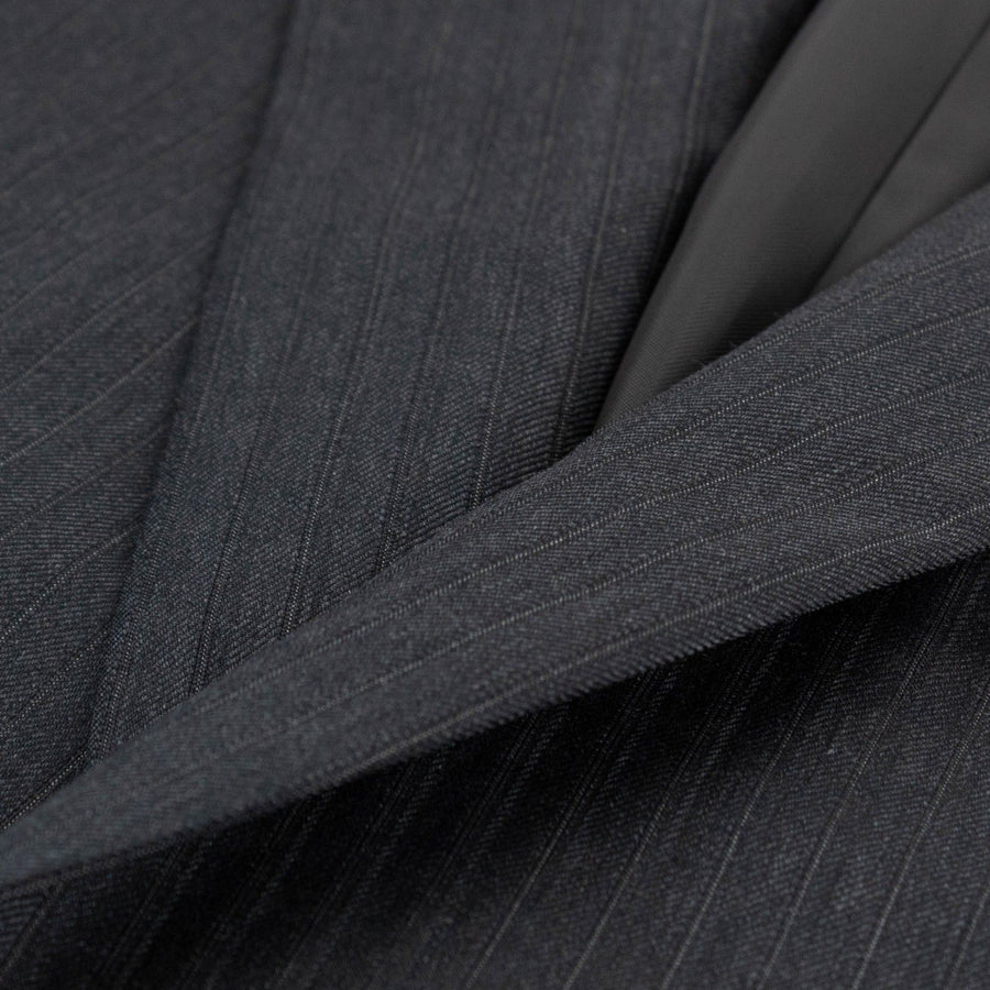 Drop 4 Striped Wool Two Button Suit - Gray