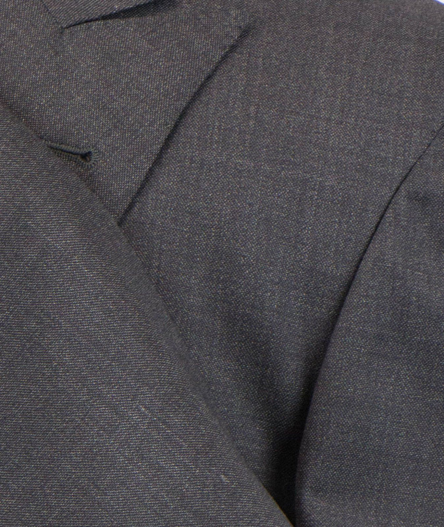 Wool Double Breasted Suit - Charcoal Gray
