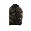 Leather Gem Stud Embellished Teddy Bucket Handbag - Black
