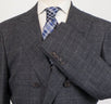 Cashmere Blend Glen Plaid Double Breasted Sport Coat - Gray