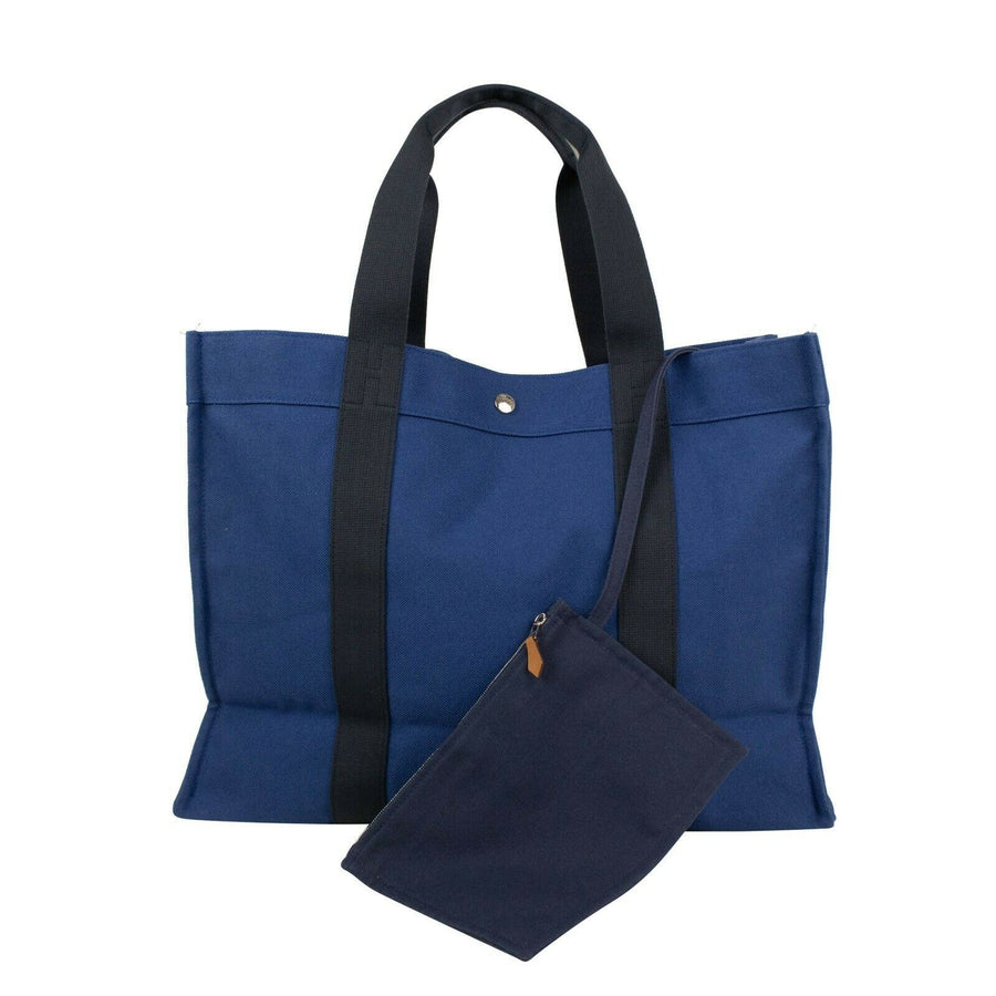 Cotton Sac de Plage GM Canvas Beach Tote Bag - Navy