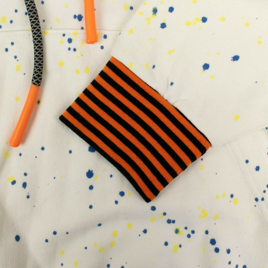 Paint Splattered 'Recovery' Hooded Sweatshirt - White