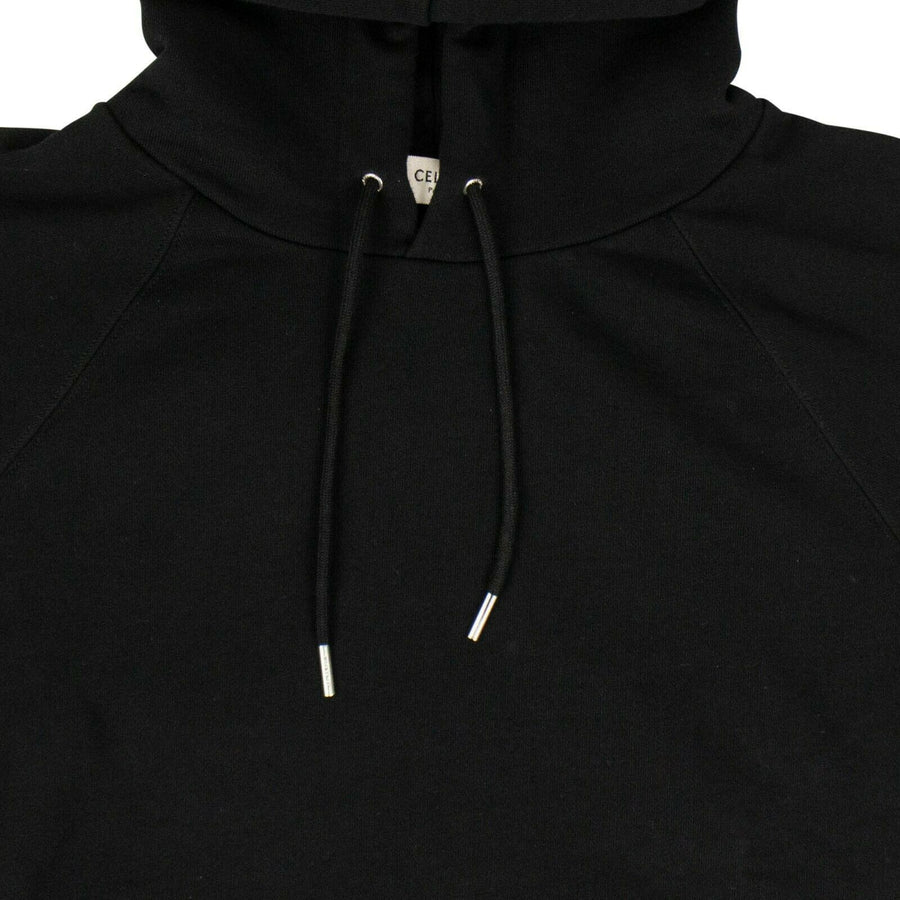Cotton Celine Logo On Back Hoodie Sweatshirt - Black