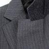 Pinstriped Wool Two Button Suit - Heather Grey