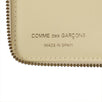 Leather Letter Embossed Small Wallet - Ivory