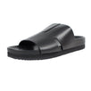 Leather Slide Sandals - Black