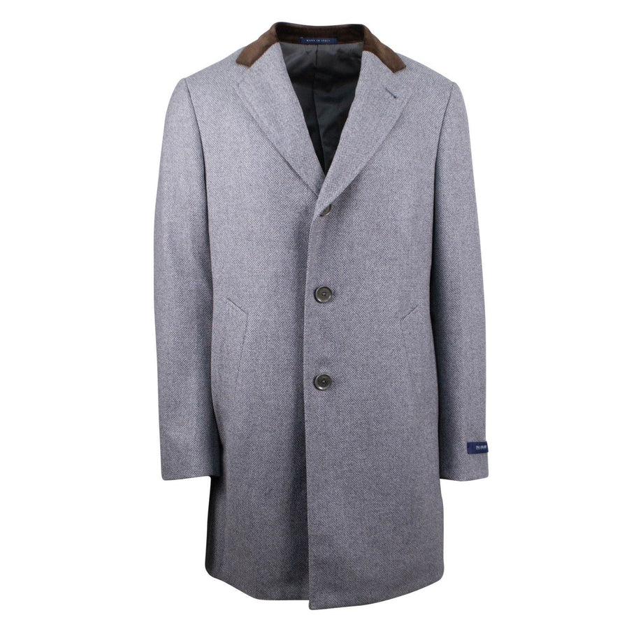 Gray Tweed Wool Slim Fit Coat
