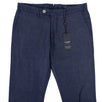 Blue Cotton Blend Dress Pants