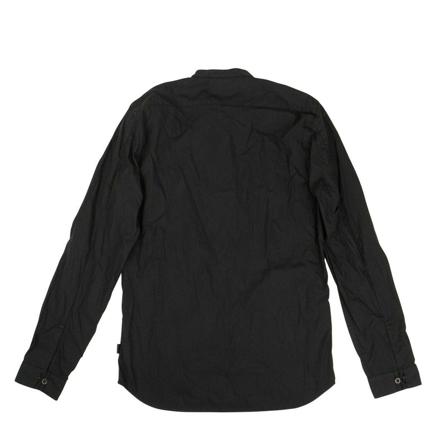 'Shadow Project' Cotton Button Down Shirt - Black