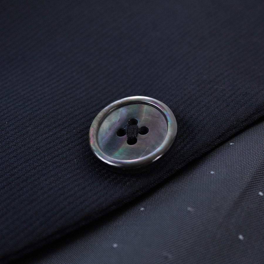 Drop 8 Striped Wool One Button Suit - Black