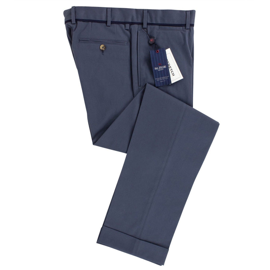 Gray Cotton Blend Dress Pants