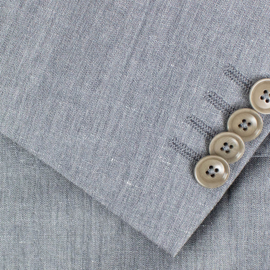 Drop 7 Solid Wool Blend Two Button Suit - Gray