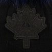 Kids Fur Pom Pom Maple-leaf Hat - Black/ Blue