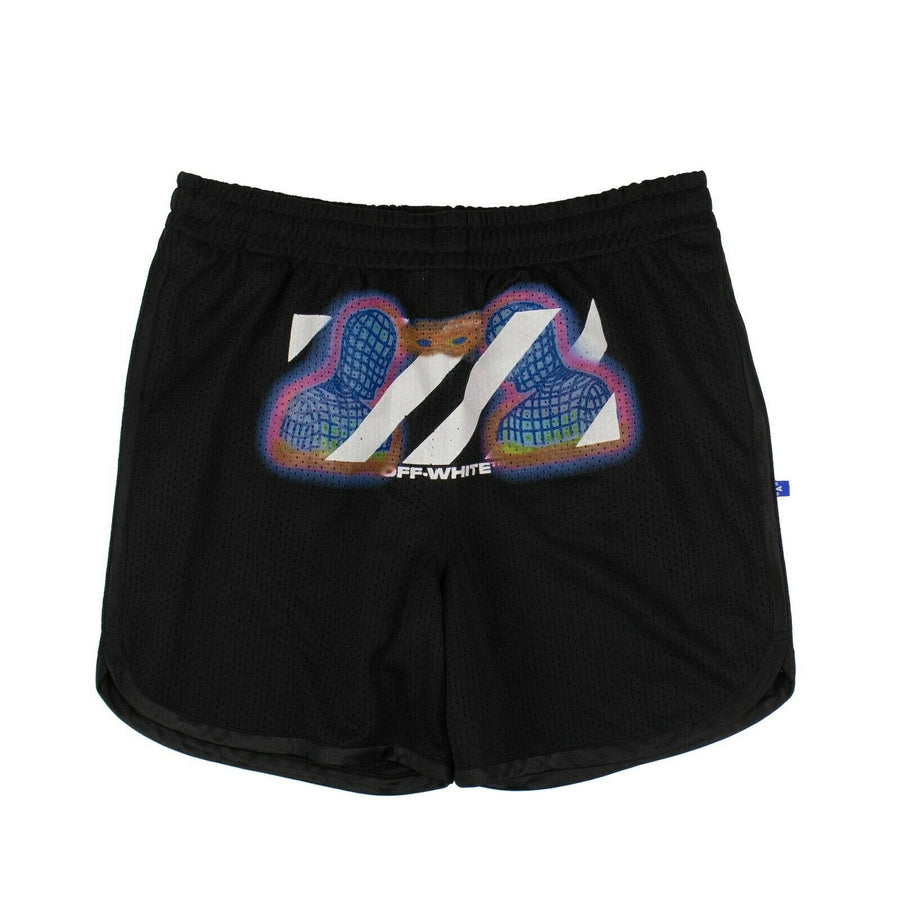 Mesh Thermo Graphic Shorts Pants - Black