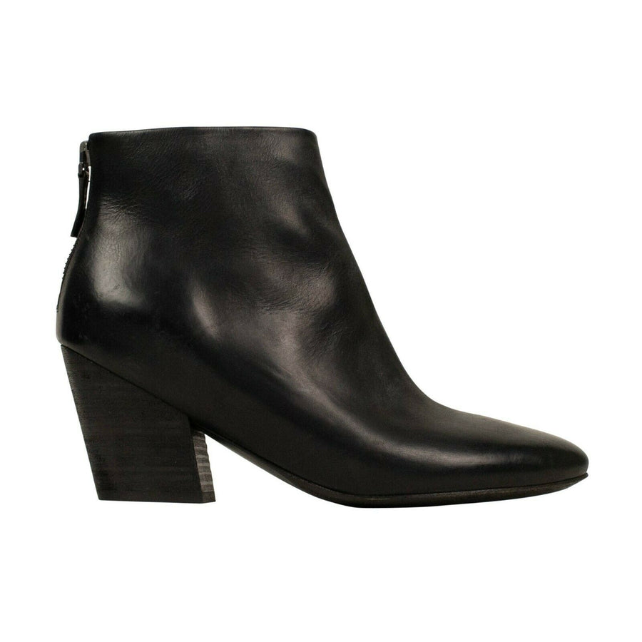 Pennolina  Calf Skin Leather Ankle Heels Boots - Black