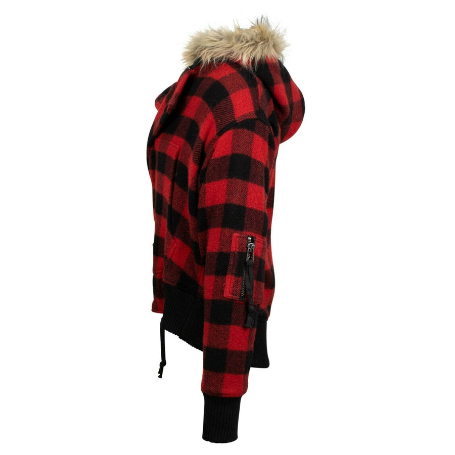 Buffalo Check Snorkel Flight Jacket - Black / Red