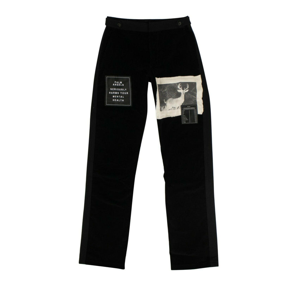 Corduroy Patches Chino Pants - Black