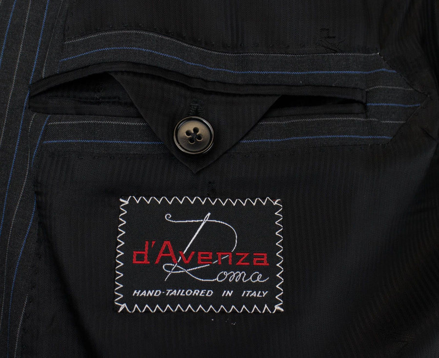 Drop 7 Striped Wool Double Breasted Suit - Gray