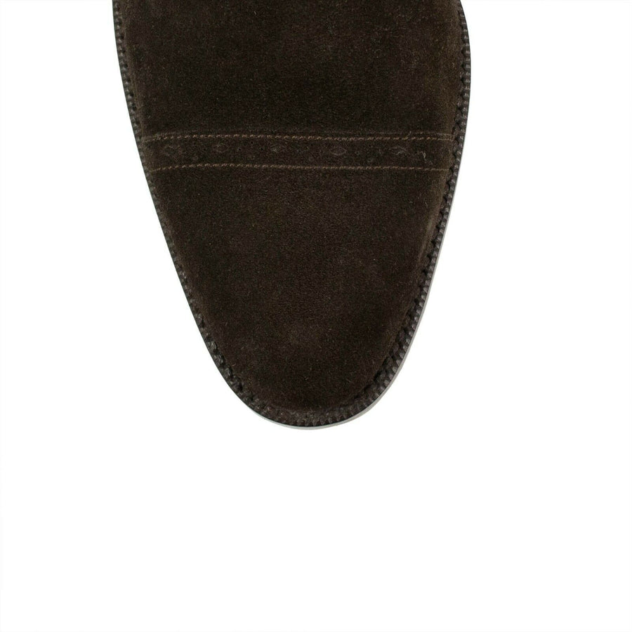 Suede Cap Toe Derby Shoes - Brown