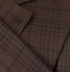 Tartan Plaid Wool Blend 3/2 Button Suit - Brown