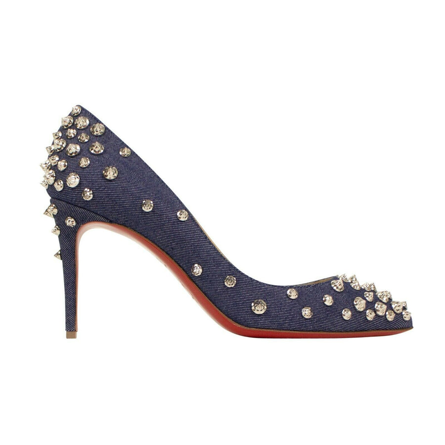 Aimantaclou Denim Studded 85mm Pumps - Blue