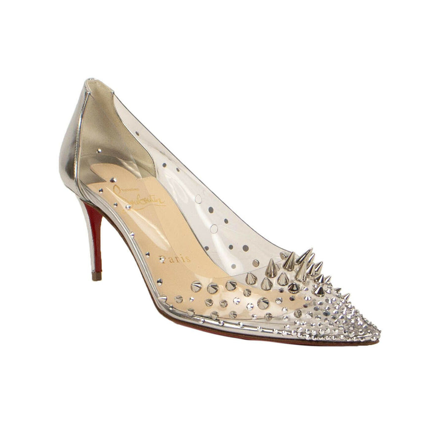 'Grotika' Pvc 70mm Pumps Heels - Silver