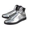 Stephen 2 Metallic Leather High-Top Sneakers - Silver