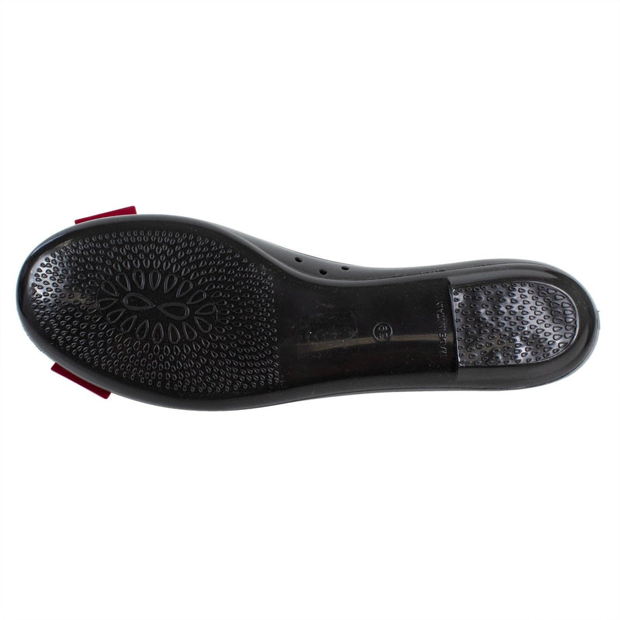Rubber Bow Flats - Black / Red