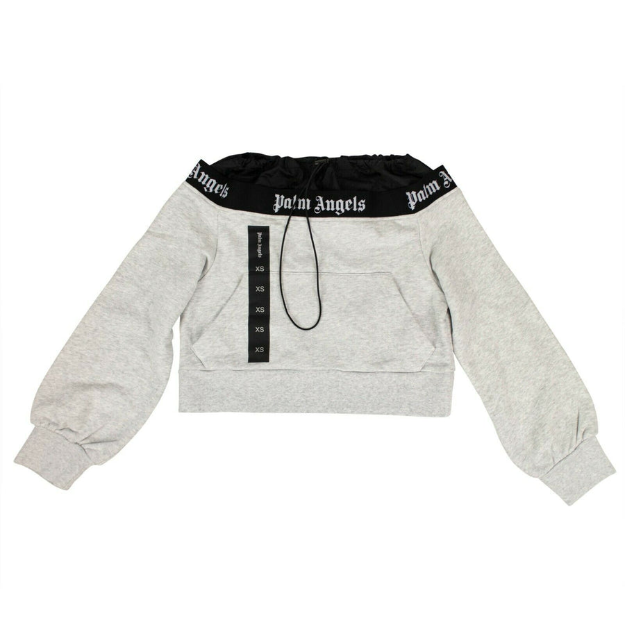 Toggled Fastened Cropped Sweatshirt - Gray