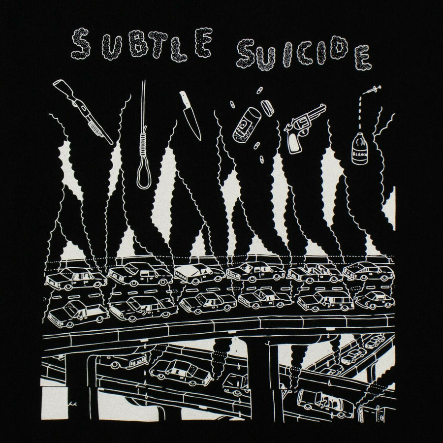 Short Sleeve Subtle Suicide Cotton T-Shirt - Black