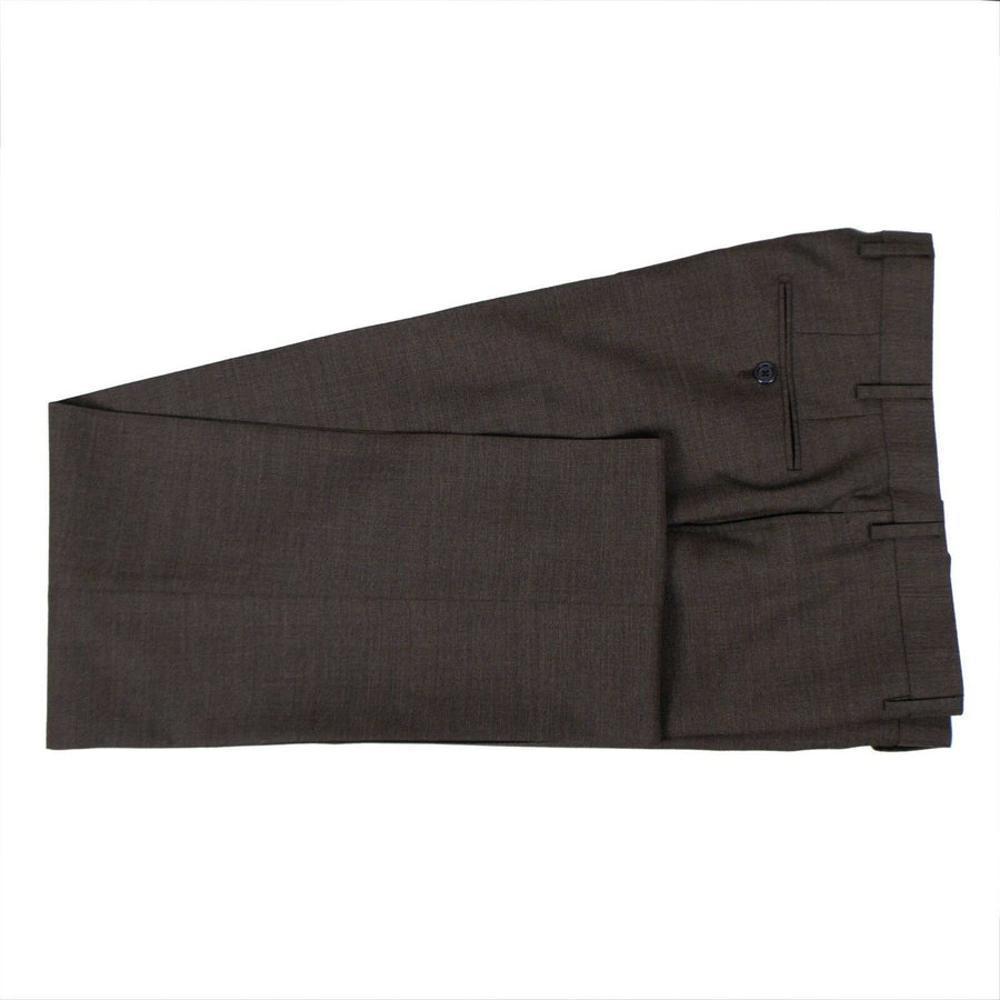 Drop 7 Wool 3 Roll 2 Button Solid Slim/Trim Fit Suit - Brown