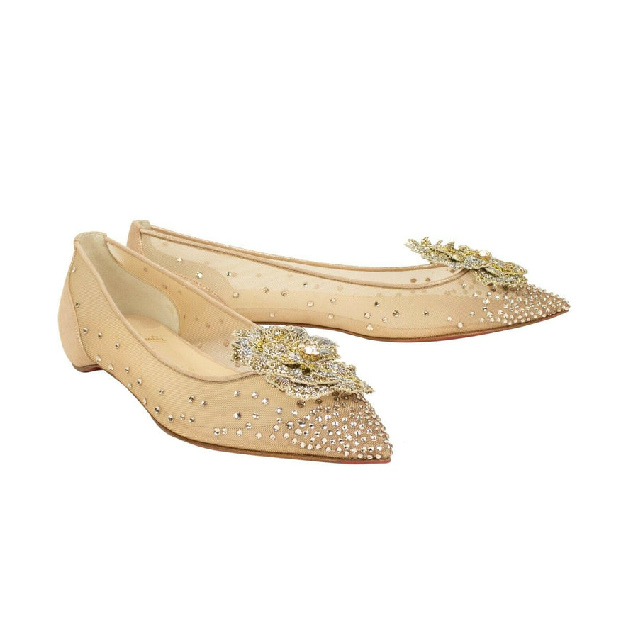 Marenude Mesh Ballerina Flats - Beige