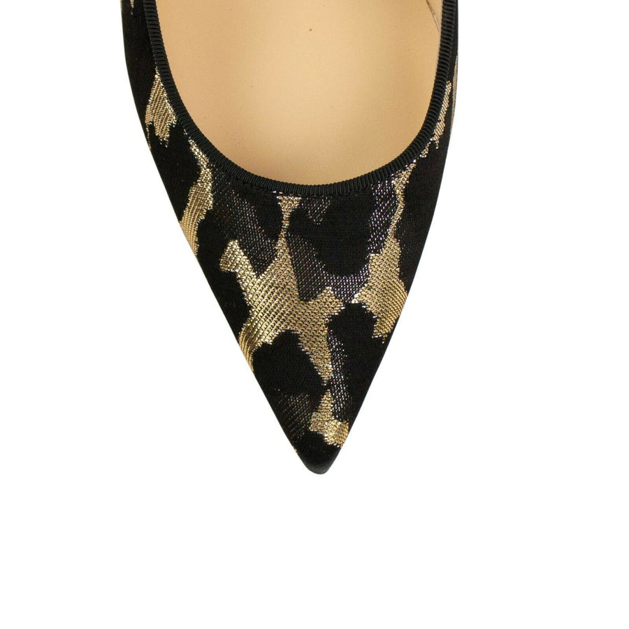 Feline Decollete Pumps - Black / Gold
