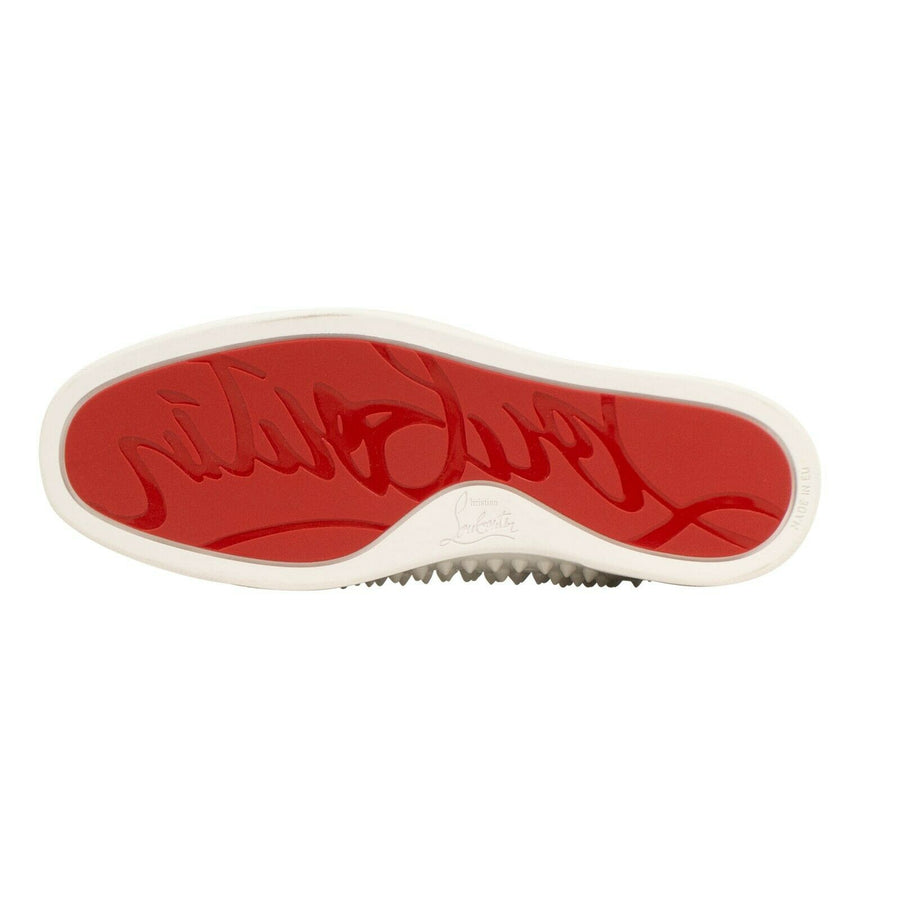 Men's Louis Spikes Calfskin Sneakers - White