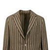 Striped 3 Roll 2 Button Silk Blend Sport Coat - Brown